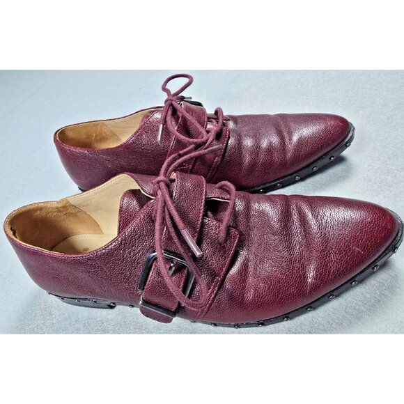 VTG Via Spiga Ladonna Bordeaux Stud Loafers 5M - Picture 2 of 16